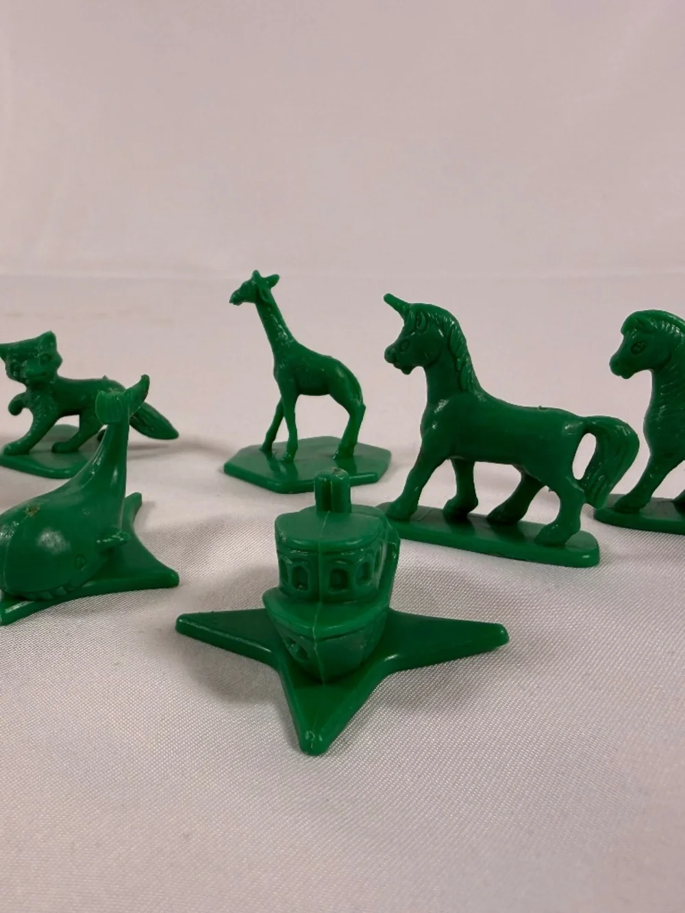 Vintage Tupperware TupperToys Busy Blocks 8 Green Alphabet Figures 1970s